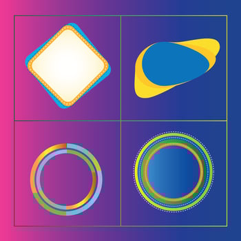 Abstract shapes collection Creative Rounded Lines Edge Place for Text vector