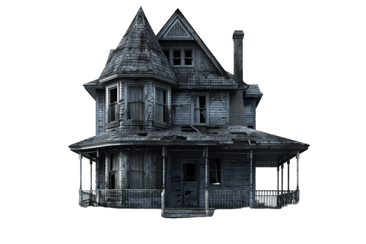 Haunted house isolated on transparent png