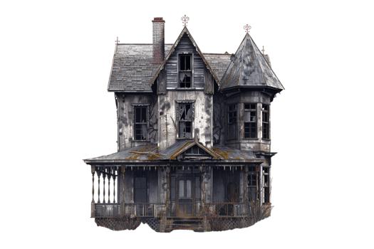 Haunted house isolated on transparent png