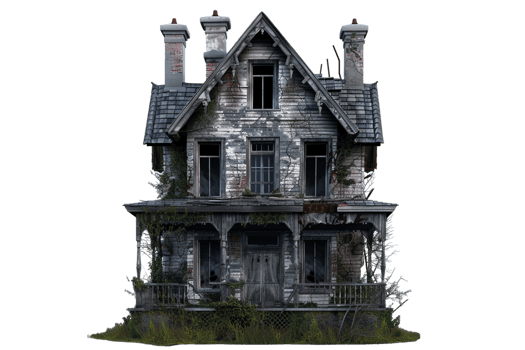 Haunted house isolated on transparent png