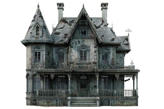 Haunted house isolated on transparent png