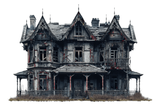 Haunted house isolated on transparent png