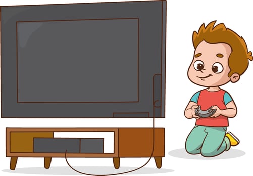 Gadgets kids. Adorable happy children using laptop smartphones tablets touch on digital phone screen holding electronic technics exact future technology concept vector