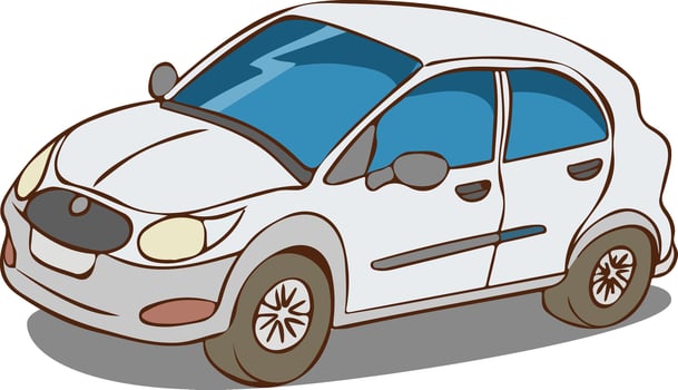 flat style illustration. Urban, city cars and vehicle transportation concept. Isolated on white background. vector