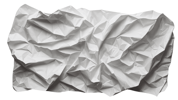 Crumpled Piece of Paper with Visible Wrinkles and Folds png