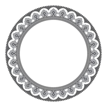 Islamic round floral frame, ornament in oriental style. vector