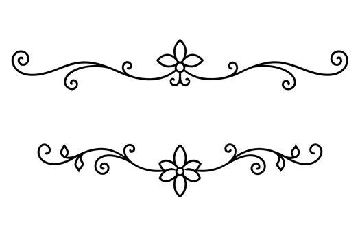 graphic with a black white elegant plant flow er ornament png