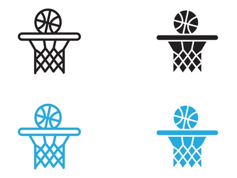 Basketball icon black and white outline sign vector