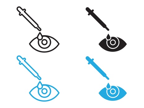 EYE DROP icon black and white outline sign vector