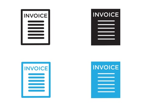 invoice icon black and white outline sign vector