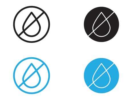 Water not clear icon black and white outline sign vector