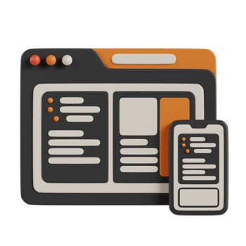 Responsive Design 3D Icon. Responsive Website 3D Icon png