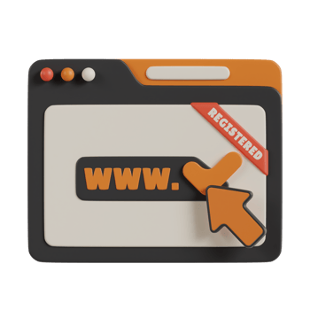 Registered Domain 3D Icon. Domain Registration 3D Icon png