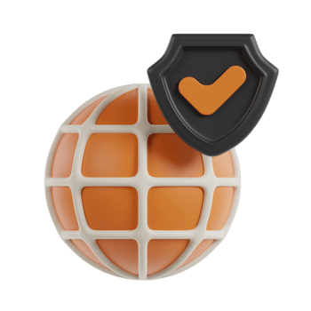 Internet Security 3D Icon. Secure technology 3d icon png