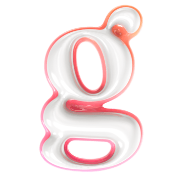 g Font 3D Rendering png