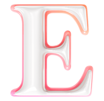 E Font 3D Render png