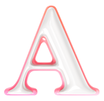 A Font 3D Render png