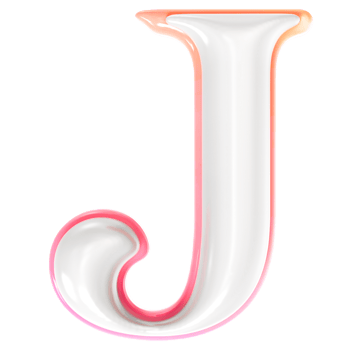 J Font 3D Render png