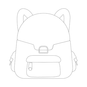 A black backpack silhouette with a front pocket and side pockets. Ideal for use in promotional materials, advertisements, and product vector