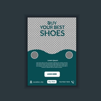 Creative shoes flyer design template for business vector