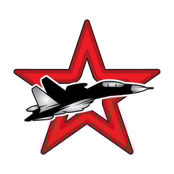 fighter jet mascot logo illustration vector