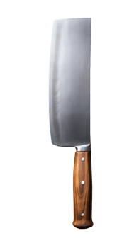 High-Quality Kitchen Cleaver With Wooden Handle Isolated on Transparent Background png