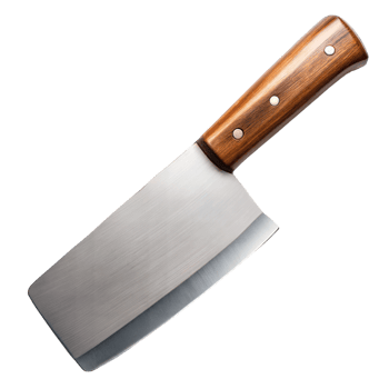 High-Quality Chef's Cleaver With Wooden Handle on Transparent Background png