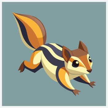 Majestic Flying Squirrel Isometric Illustrations Collection vector
