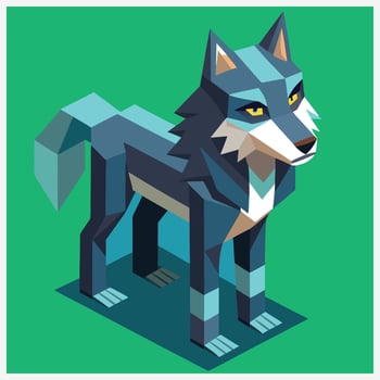 Wolf Isometric Illustrations, Stunning and Detailed Designs vector