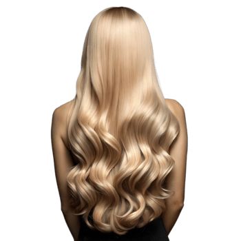 Long Wavy Blonde Hair From the Back With Luxurious Shine on a Transparent Background png