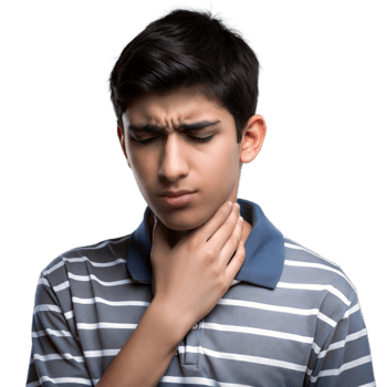 Young Boy Experiencing Sore Throat While Struggling With Discomfort png