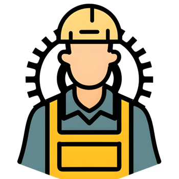 Engineer natural colored flat icon against transparent background png