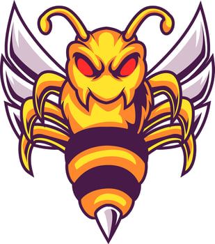 Angry bee esport mascot logo design illustration vector