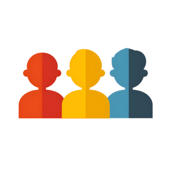 Followers colored flat icon against transparent background png