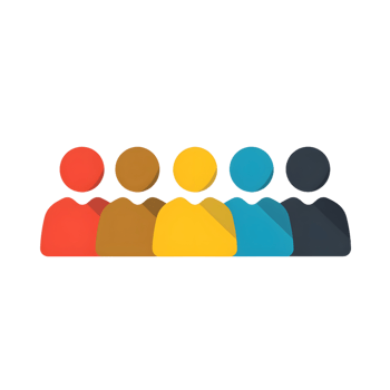 Followers colored flat icon against transparent background png