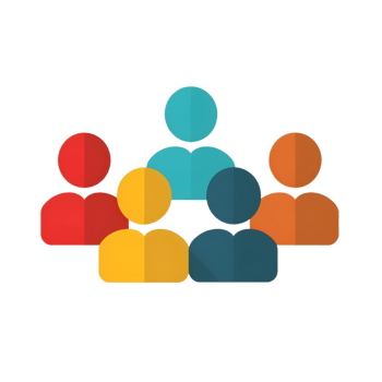 Followers colored flat icon against transparent background png