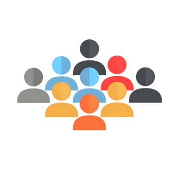 Followers colored flat icon against transparent background png