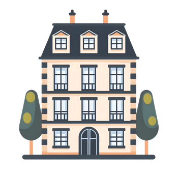 French architecture icon against transparent background Generated by Ai png