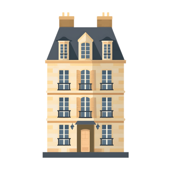 French architecture icon against transparent background Generated by Ai png