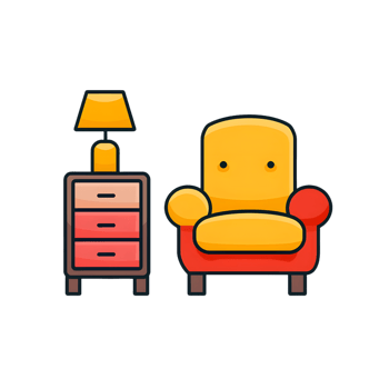 Furniture icon against transparent background Generated by Ai png