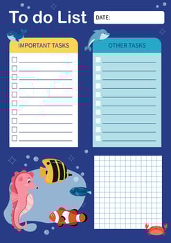 To do list template with flat design. vector