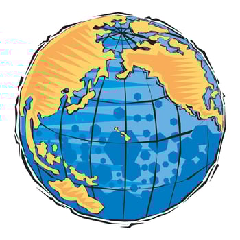 hand drawn abstract Clipart of Global earth planet map vector