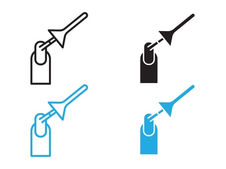 nails polish icon black and white outline sign vector