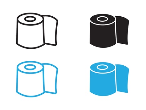 toilet tissue paper roll icon black and white outline sign vector