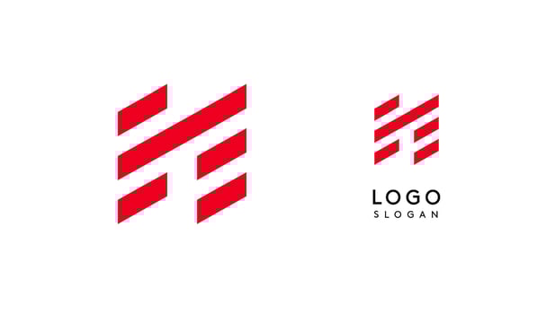 Abstract red geometric letter N with parallel lines. Stripes modern logotype concept, futuristic design for an innovative company, minimalist sporty and technological power style. illustration vector