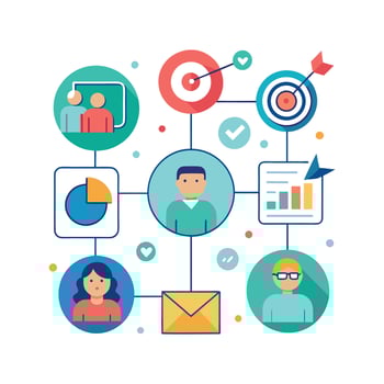 targeted segmentation and personalization flat minimalistic illustration vector