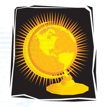 abstract Clip Art of Business gold Global earth planet map design illustration vector