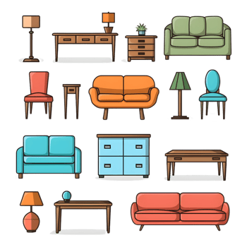 Furniture icon against transparent background Generated by Ai png
