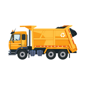 Garbage truck icon against transparent background Generated by Ai png