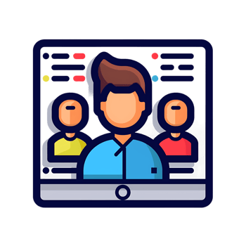 hr software colored flat icon against transparent background png